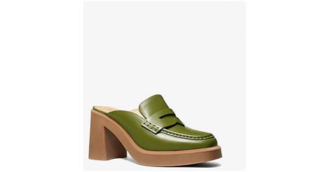 michael michael kors natural leather wooden strappey mules heels|Eden Leather Platform Mule .